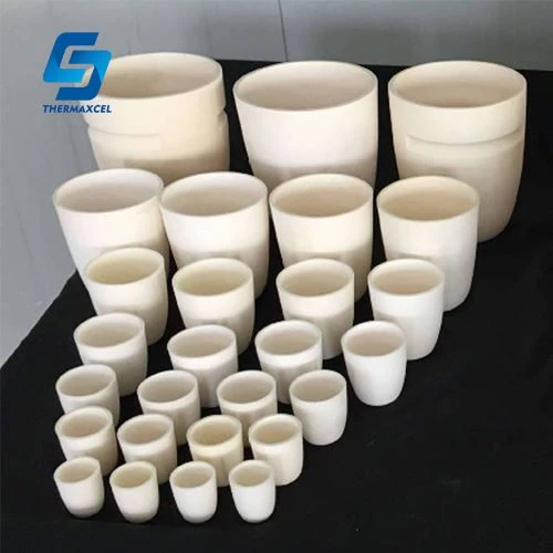 Custom shaped alumina ceramic crucibles for industrial sintering